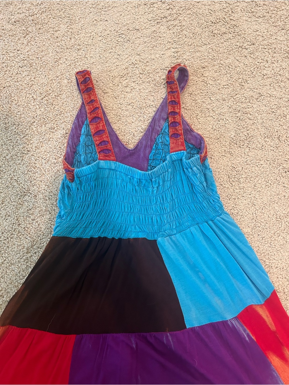 Rising international size XLColorblock PatchworkCostume Dress - Multicolor - Picture 10 of 11